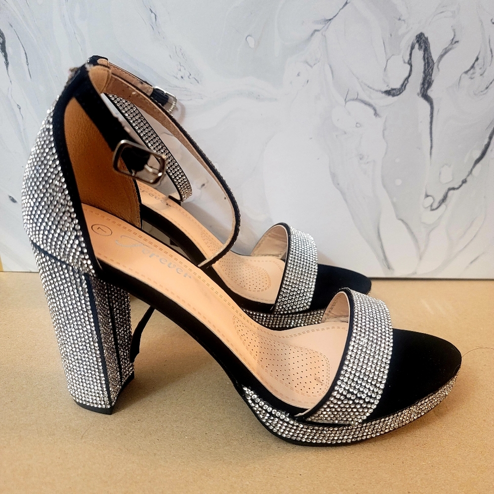 Women's high Block Heel Ankle Strap Open Toe Party Dress Pump Sandals Size 7